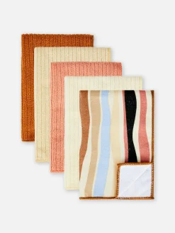 Primark Art De La Table|Lot De 5 Chiffons De Ménage Côtelés