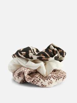 Femme Primark Accessoires Cheveux|Lot De 3 Chouchous à Motifs Animal