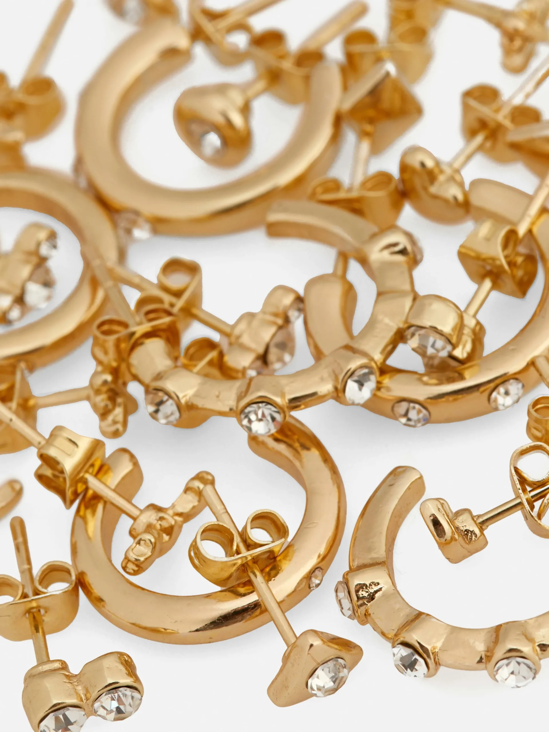 Femme Primark Bijoux|Lot De 15 Clous D'oreilles Et Créoles Variés