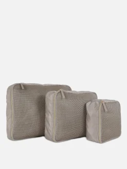 Primark Accessoires Voyages|Lot De 3 Cubes De Rangement En Maille