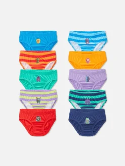 Enfant Primark Sous-Vêtement|Lot De 10 Culottes à Imprimé Monstre