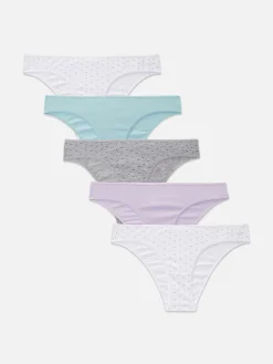 Femme Primark Culotte|Lot De 5 Culottes Brésiliennes à Imprimé Tendance