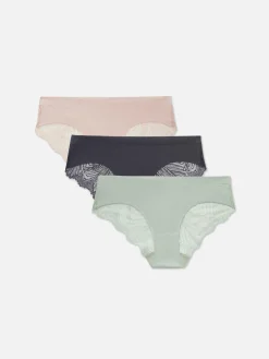 Femme Primark Culotte|Lot De 3 Culottes Brésiliennes Invisibles à Dos En Dentelle