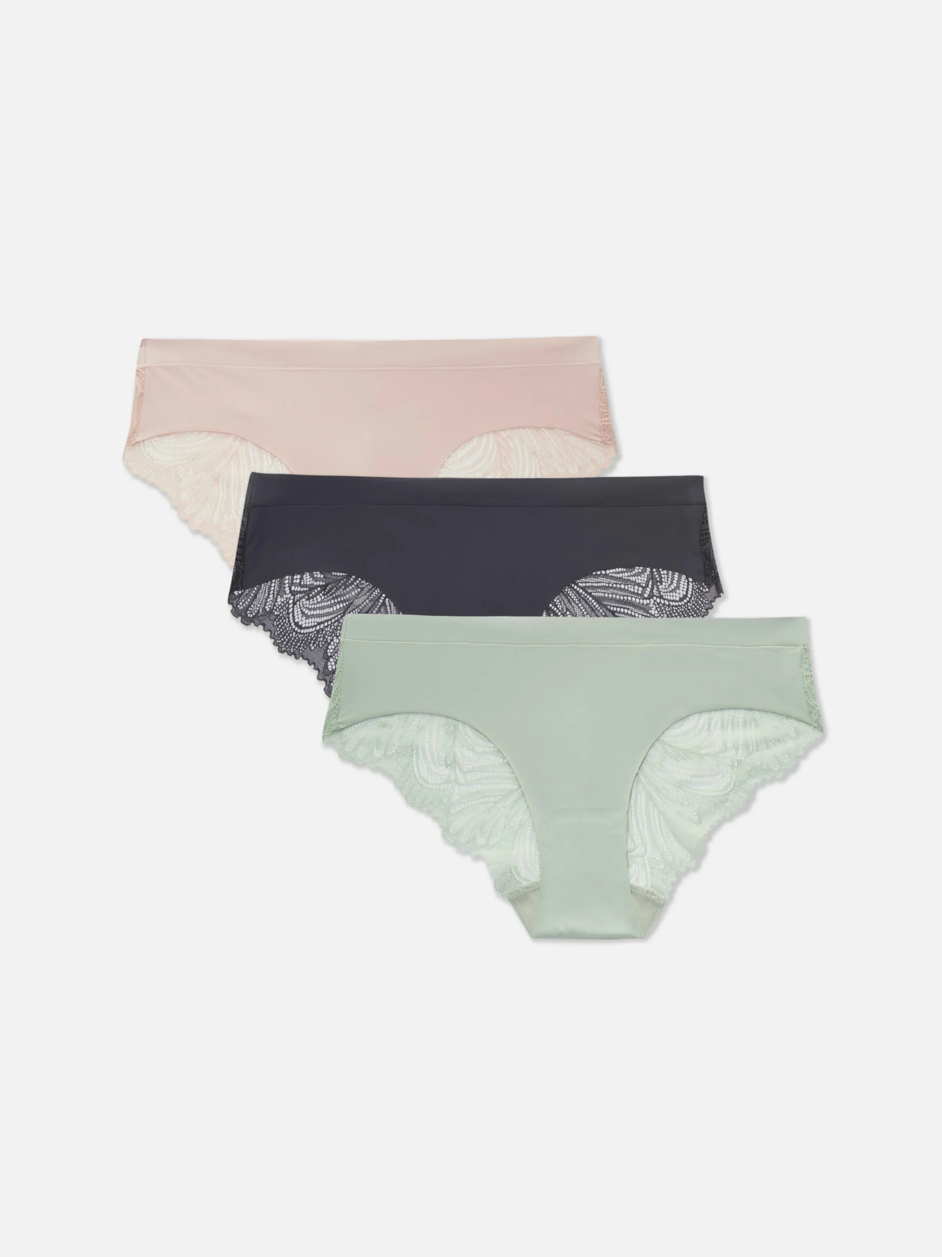 Femme Primark Culotte|Lot De 3 Culottes Brésiliennes Invisibles à Dos En Dentelle