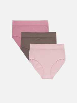 Femme Primark Culotte|Lot De 3 Culottes Hautes Côtelées Sans Couture