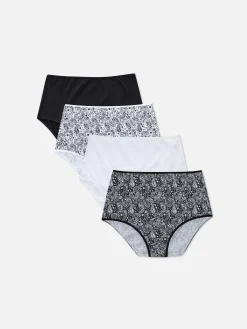 Femme Primark Culotte|Lot De 4 Culottes Hautes Tendances à Imprimé