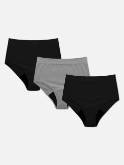 Femme Primark Culotte|Lot De 3 Culottes Menstruelles Côtelées Taille Haute