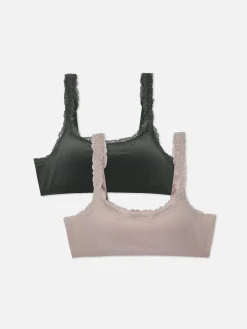 Femme Primark Soutiens-Gorge|Lot De 2 Débardeurs Courts à Finitions En Dentelle