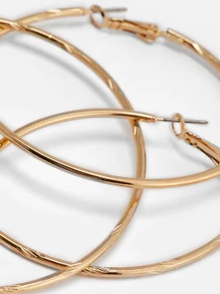 Femme Primark Bijoux|Lot De 2 Grandes Paires De Créoles