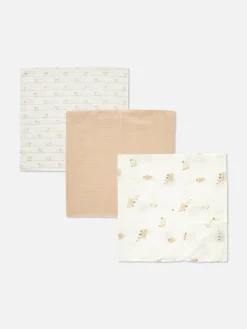 Enfant Primark Alimentation Et Sevrage|Lot De 3 Lingettes En Mousseline à Motifs Mouton