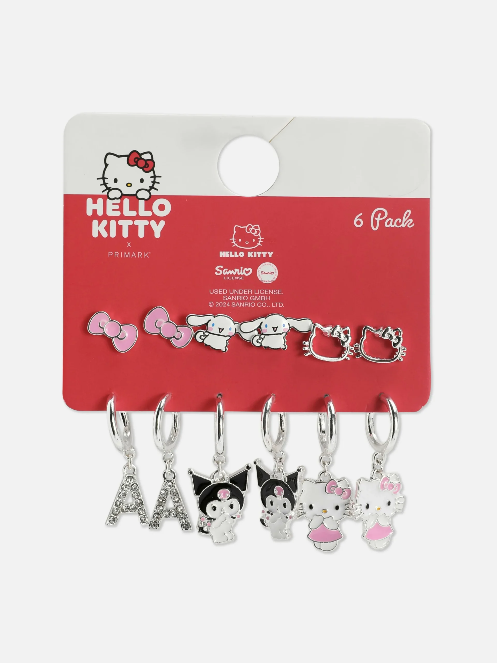 Femme Primark Bijoux|Lot De 6 Paires De Boucles D'oreilles Hello Kitty