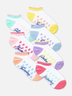 Enfant Primark Chaussettes Et Collants|Lot De 7 Paires De Chaussettes Pour Baskets « Days Of The Week » (Jours De La Semaine)