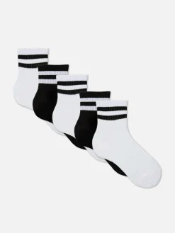 Femme Primark Chaussettes|Lot De 5 Paires De Chaussettes Courtes Rayées