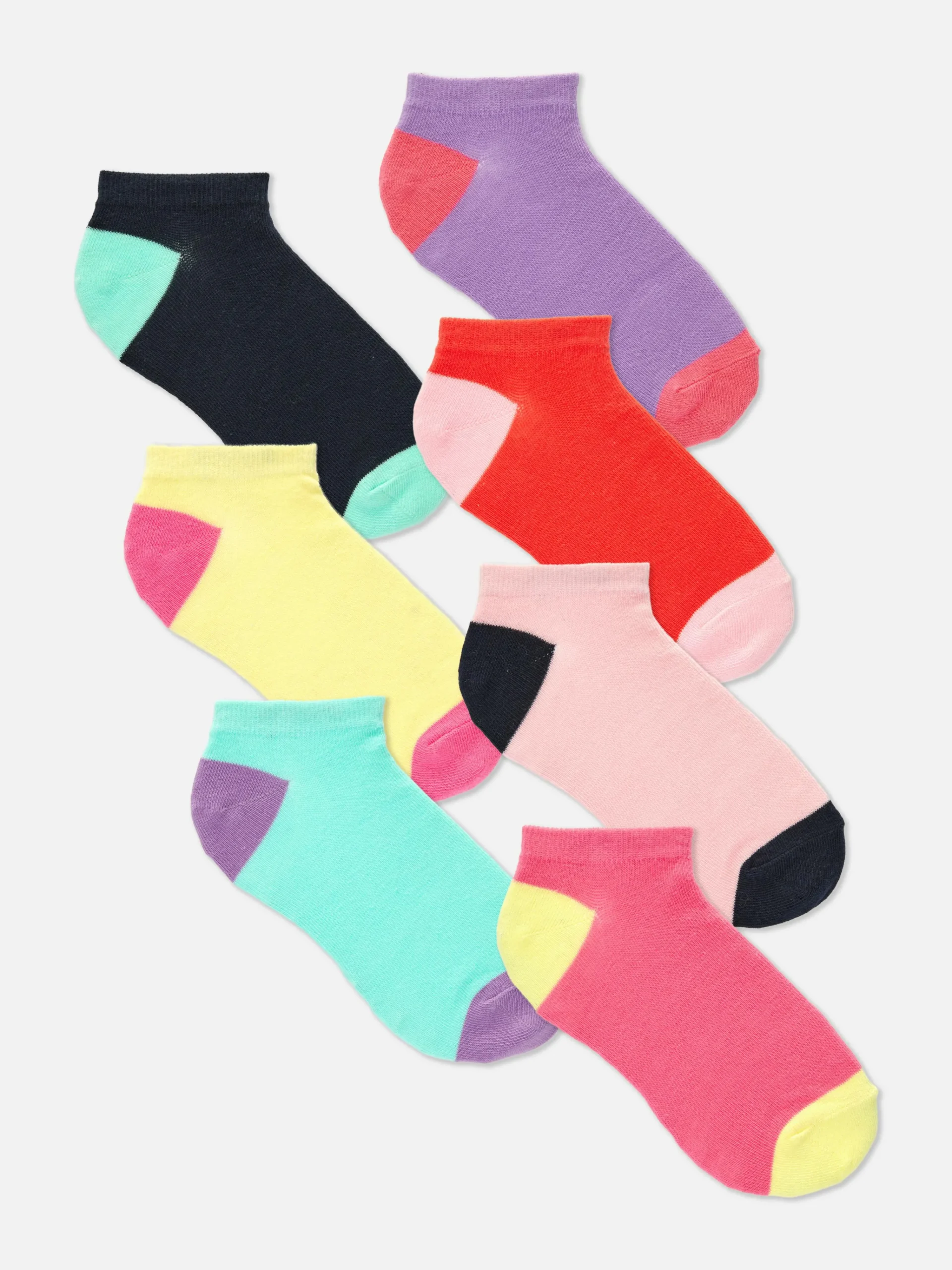 Enfant Primark Chaussettes Et Collants|Lot De 7 Paires De Chaussettes Pour Baskets Color Block