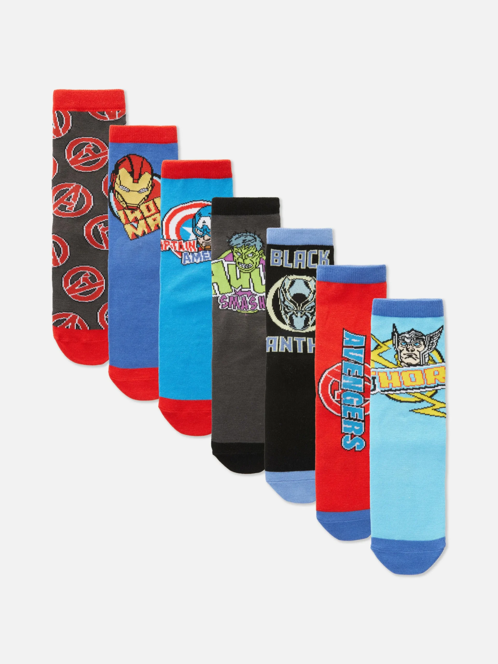 Enfant Primark Chaussettes|Lot De 7 Paires De Chaussettes Marvel Avengers