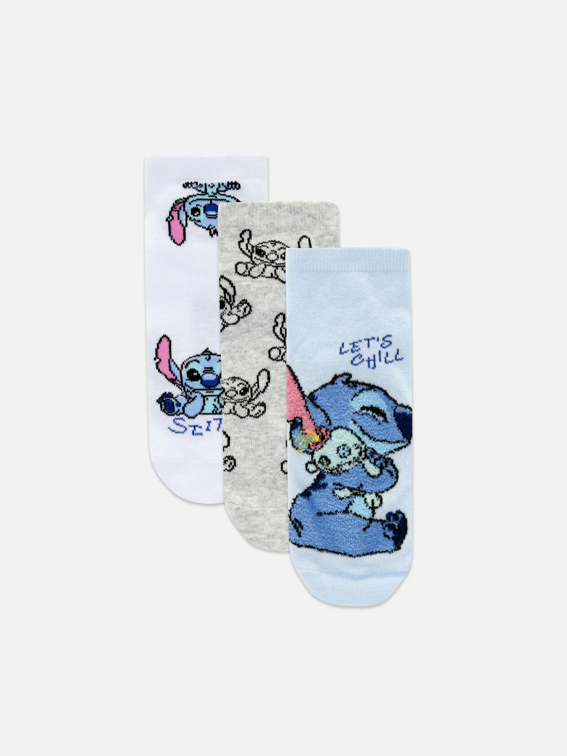 Femme Primark Chaussettes|Lot De 3 Paires De Chaussettes Disney Stitch