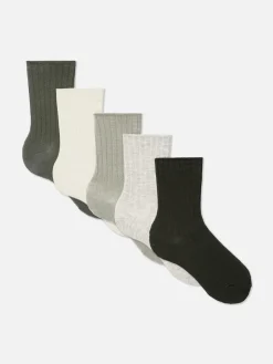 Femme Primark Chaussettes|Lot De 5 Paires De Chaussettes Côtelées