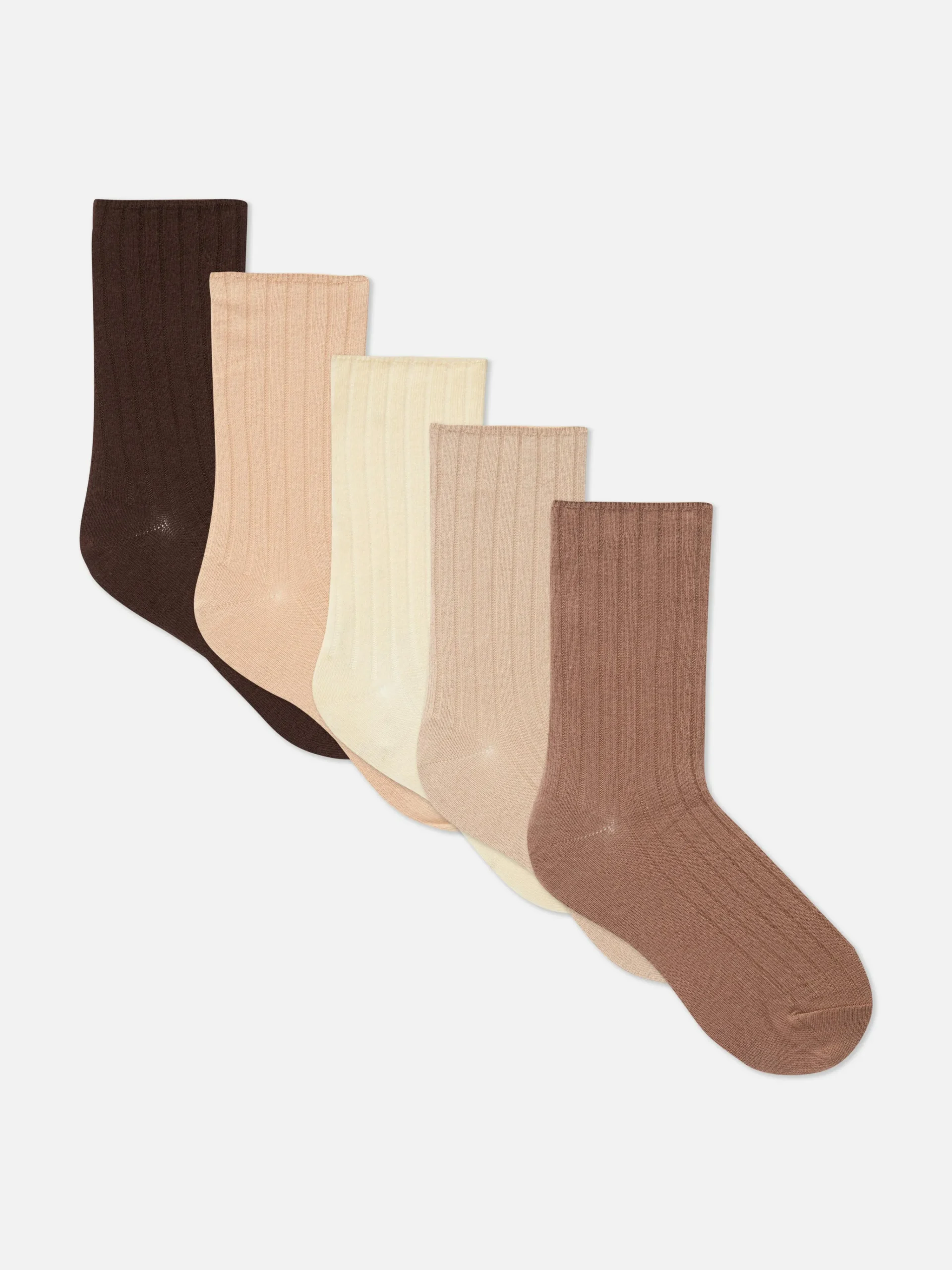 Femme Primark Chaussettes|Lot De 5 Paires De Chaussettes Côtelées