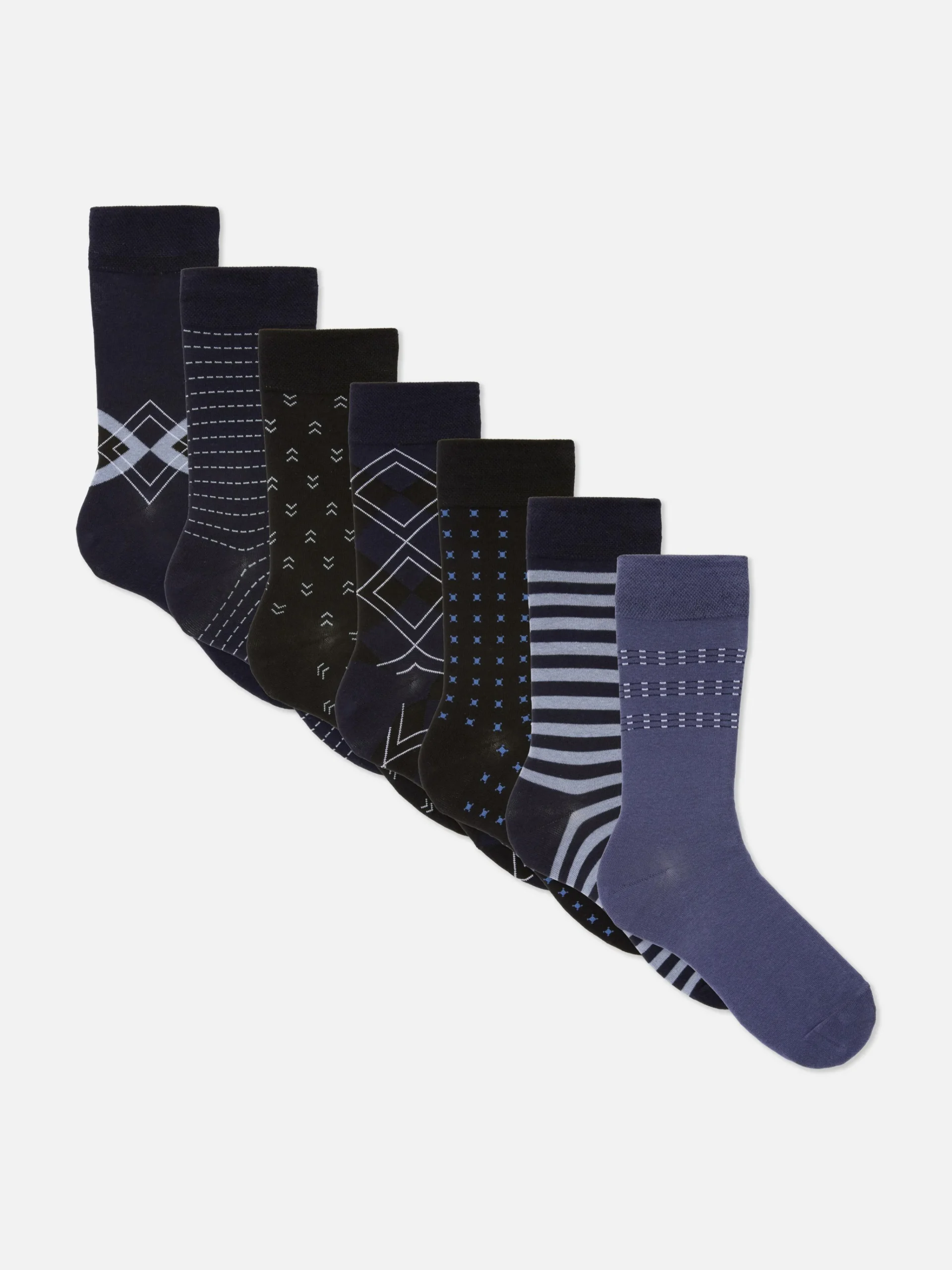 Homme Primark Chaussettes|Lot De 7 Paires De Chaussettes à Motifs Variés