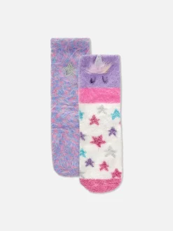 Enfant Primark Chaussettes Et Collants|Lot De 2 Paires De Chaussettes Chaudes Licorne