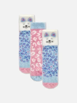 Enfant Primark Chaussettes Et Collants|Lot De 2 Paires De Chaussettes Chaudes à Pois Et à Motif Animal