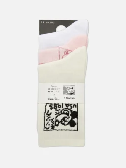 Femme Primark Chaussettes|Lot De 3 Paires De Chaussettes Disney Mickey Mouse X Keith Haring
