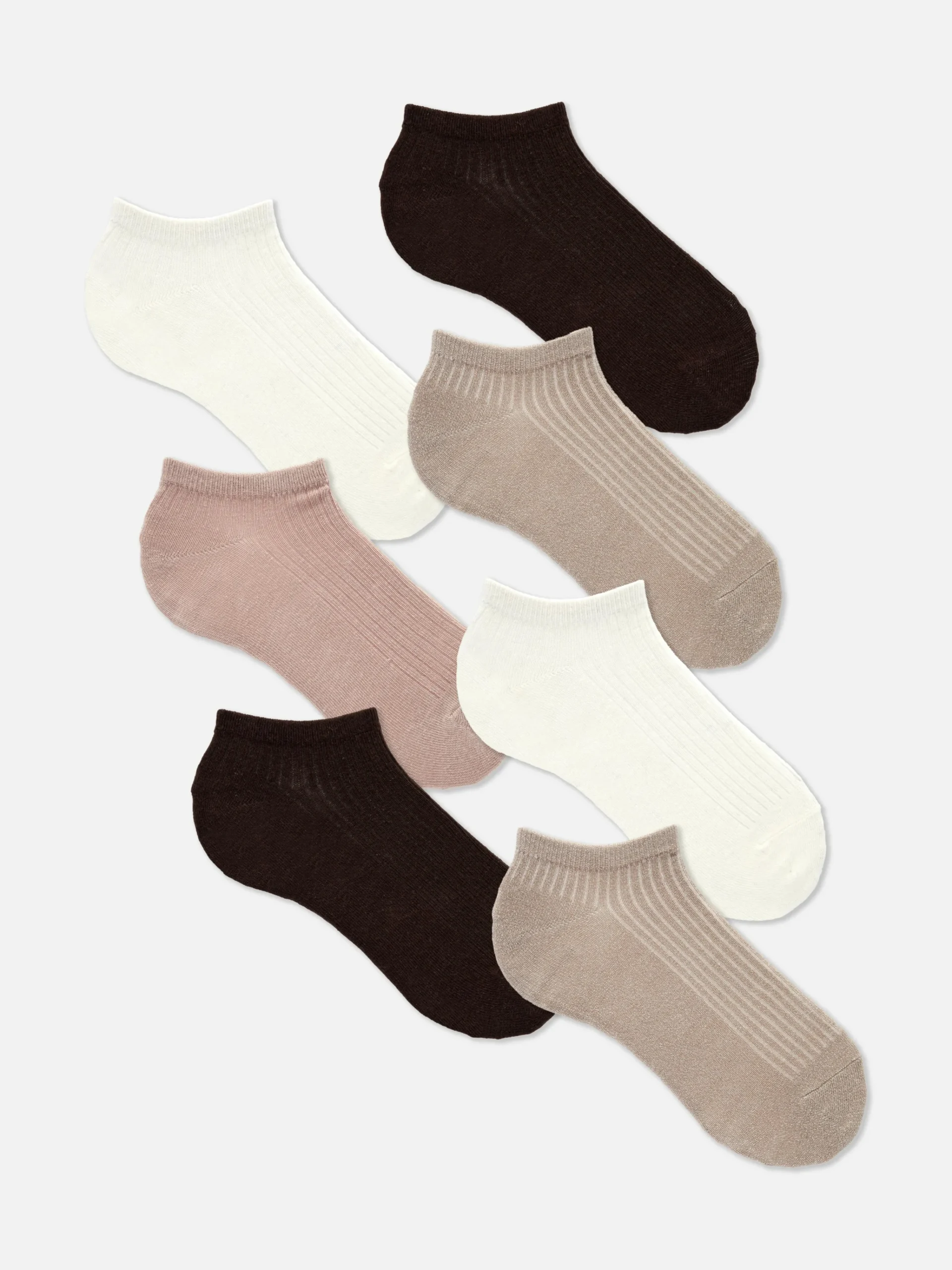 Femme Primark Chaussettes|Lot De 7 Paires De Chaussettes Pour Baskets Ton Sur Ton