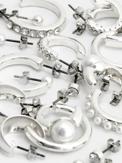 Femme Primark Bijoux|Lot De 9 Paires De Clous D'oreilles Et Créoles