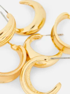 Femme Primark Bijoux|Lot De 3 Paires De Créoles Variées