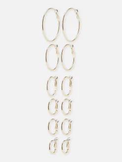 Femme Primark Bijoux|Lot De 6 Paires De Créoles De Tailles Variées