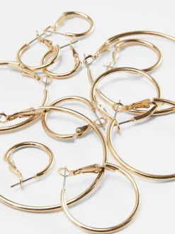Femme Primark Bijoux|Lot De 6 Paires De Créoles De Tailles Variées