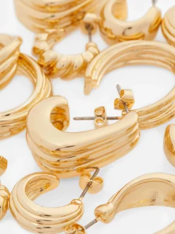 Femme Primark Bijoux|Lot De 6 Paires De Créoles Torsadées