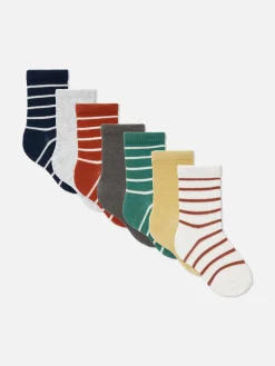 Primark Chaussettes Et Collants|Lot De 7 Paires De Socquettes Rayées