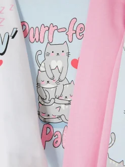 Enfant Primark Pyjamas Et Vêtements De Nuit|Lot De 2 Pyjamas Longs à Motif Chat