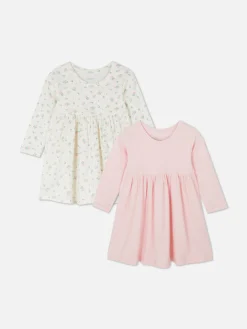 Primark Robes Et Jupes|Lot De 2 Robes Côtelées à Manches Longues