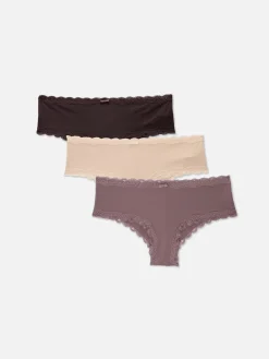 Femme Primark Culotte|Lot De 3 Shortys Bordés De Dentelle