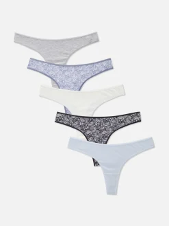 Femme Primark Culotte|Lot De 5 Strings à Motifs Pour Tous Les Jours