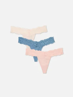 Femme Primark Culotte|Lot De 3 Strings Bandeau En Dentelle