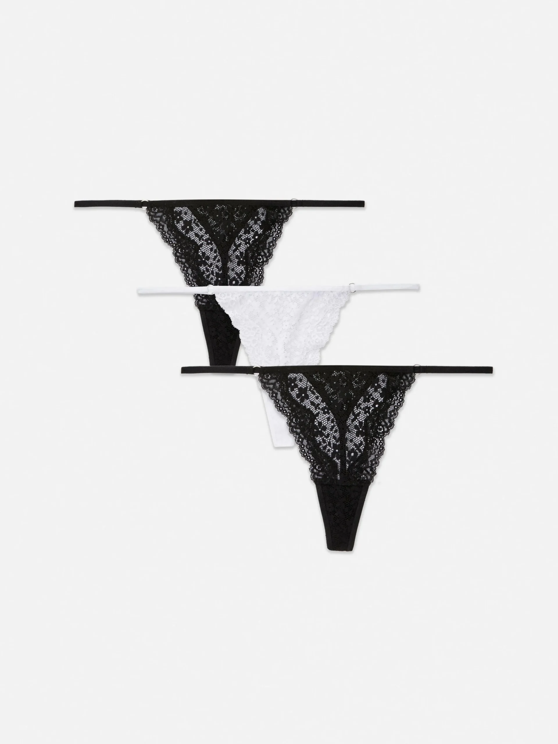 Femme Primark Culotte|Lot De 3 Strings En Dentelle Essential