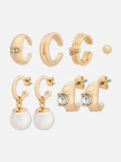 Femme Primark Bijoux|Lot De 6 clous Et Boucles D'oreilles à Clip En Strass