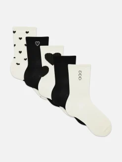 Femme Primark Chaussettes|Lot De 5 paires De Chaussettes à Motif Cœur
