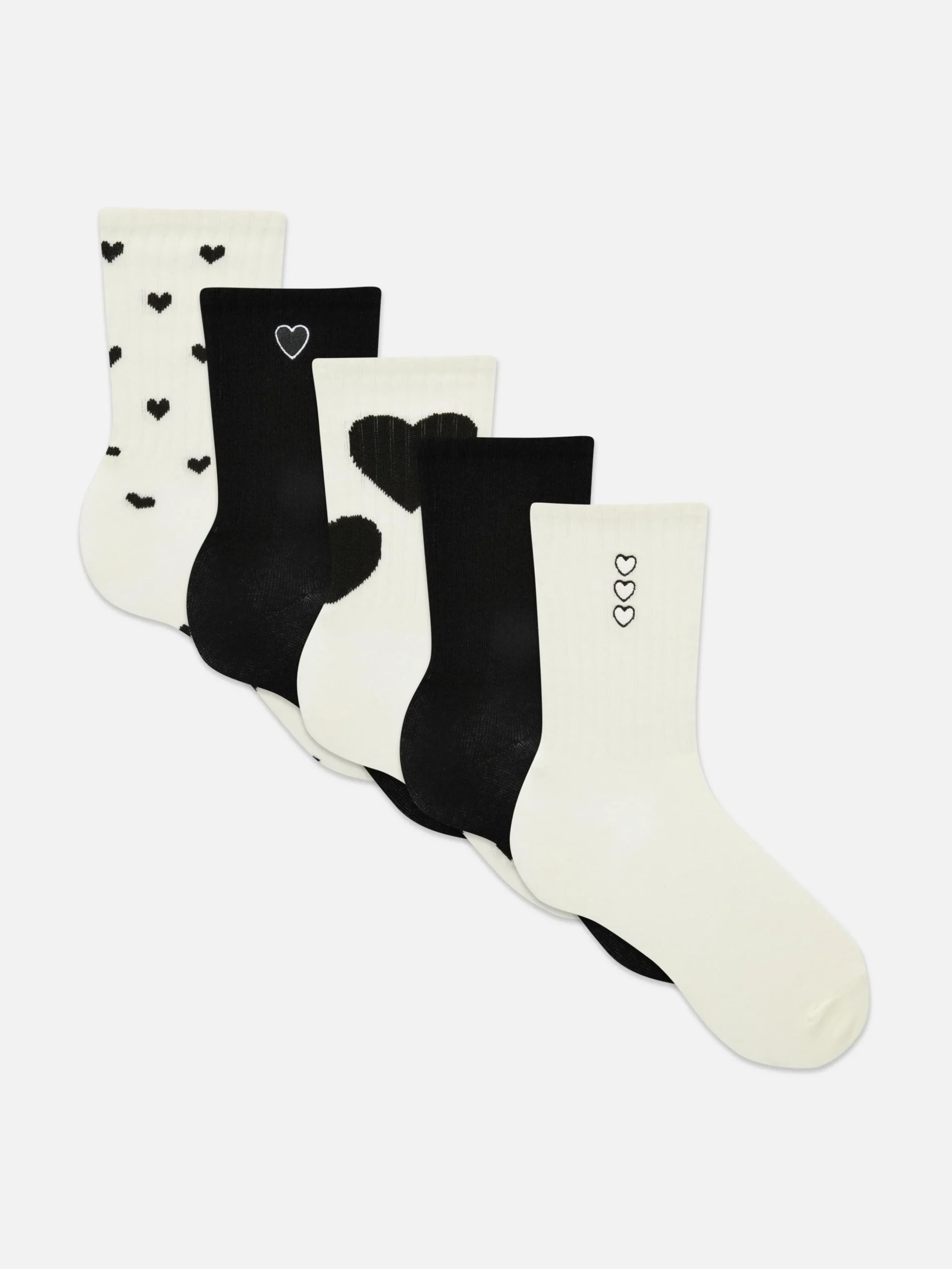 Femme Primark Chaussettes|Lot De 5 paires De Chaussettes à Motif Cœur