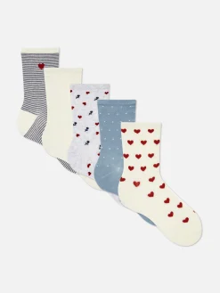 Femme Primark Chaussettes|Lot De 5 paires De Chaussettes à Motif Cœur
