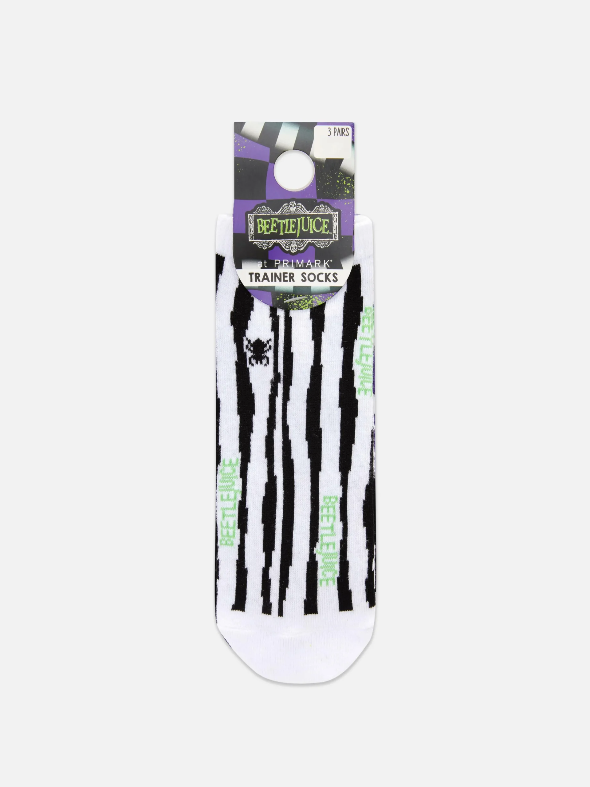 Femme Primark Beetlejuice|Tout Halloween|Lot De 3 paires De Chaussettes Basses Beetlejuice