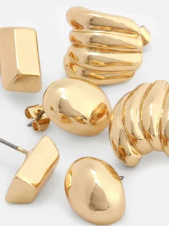 Femme Primark Bijoux|Lot De 3 paires De Clous D'oreilles Sculpturaux