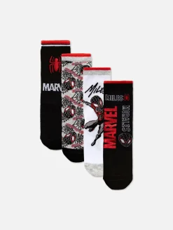 Enfant Primark Chaussettes|Lot De 4 paires De Socquettes Marvel Spider-Man Miles Morales