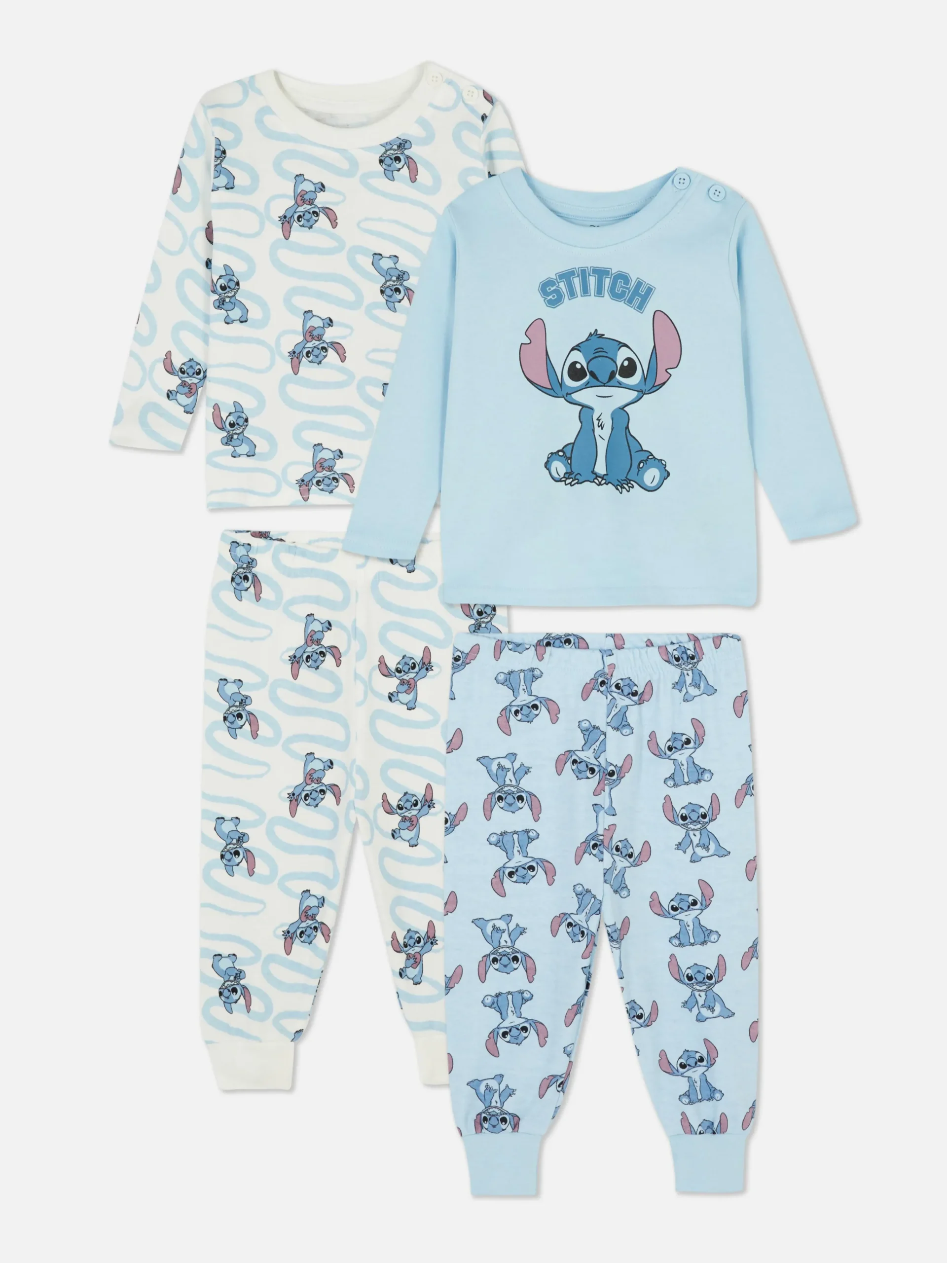 Primark Pyjamas Et Vêtements De Nuit|Pyjamas Et Vêtements De Nuit|Lot De 2 pyjamas à Manches Longues Disney Lilo & Stitch