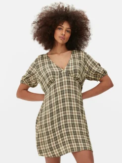 Femme Primark Robes|Mini Robe à Carreaux Et Col En V