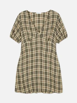 Femme Primark Robes|Mini Robe à Carreaux Et Col En V