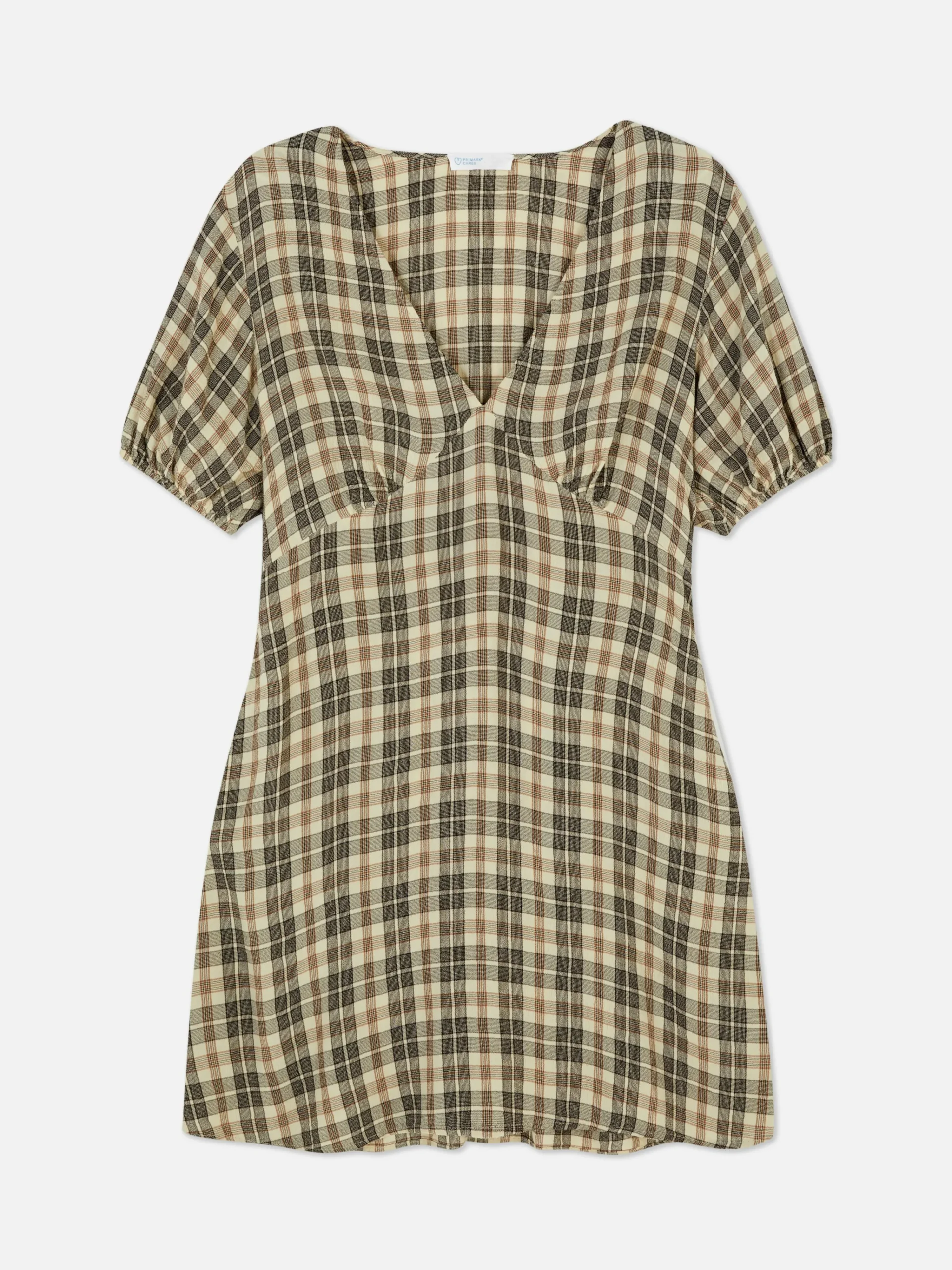 Femme Primark Robes|Mini Robe à Carreaux Et Col En V